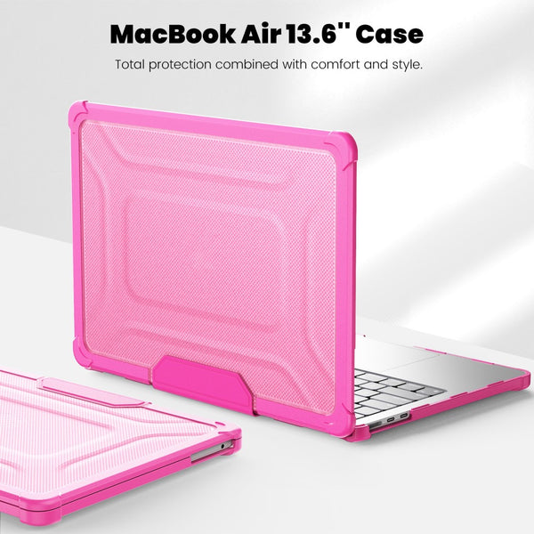 MacBook Air 13 M2/M3 (2022-2024) Hårdt Plastik Cover m. Fod - Lyserød ...